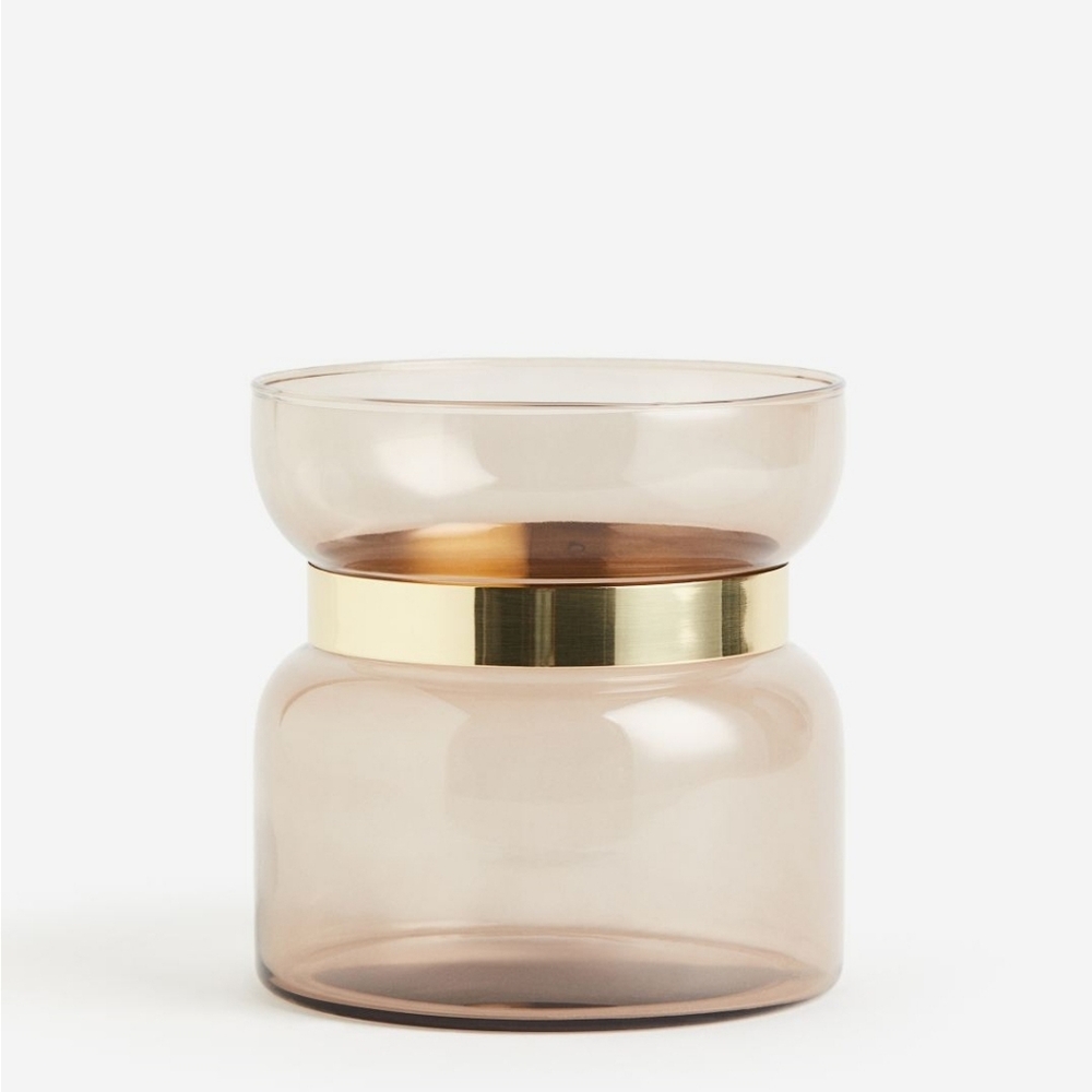 H&M Glass vase with metal detail